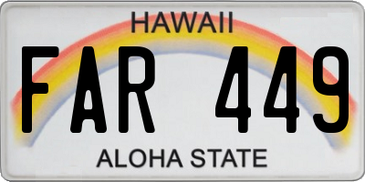 HI license plate FAR449