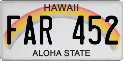 HI license plate FAR452