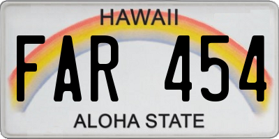 HI license plate FAR454