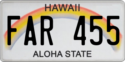 HI license plate FAR455