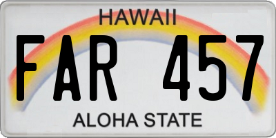HI license plate FAR457