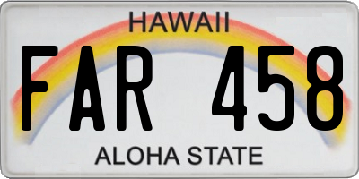 HI license plate FAR458
