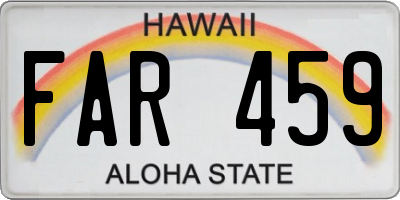 HI license plate FAR459