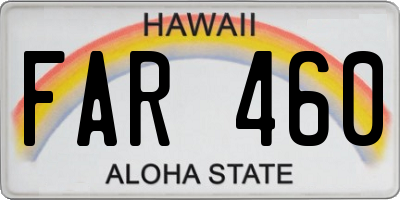 HI license plate FAR460