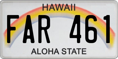 HI license plate FAR461