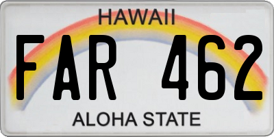 HI license plate FAR462