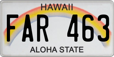 HI license plate FAR463