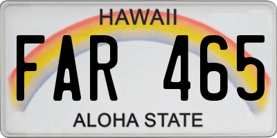 HI license plate FAR465