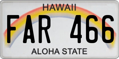 HI license plate FAR466