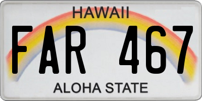 HI license plate FAR467
