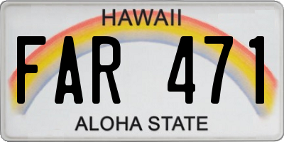 HI license plate FAR471