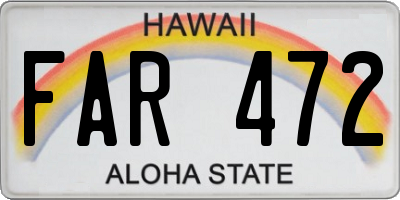 HI license plate FAR472