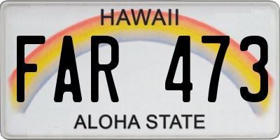 HI license plate FAR473