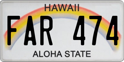 HI license plate FAR474