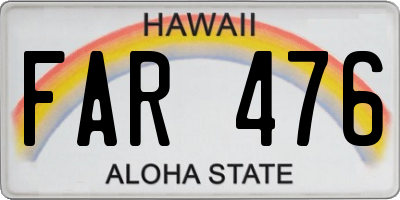 HI license plate FAR476