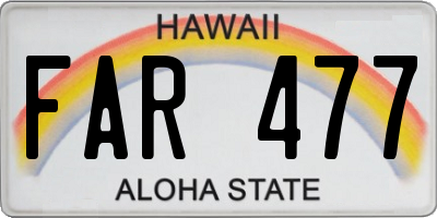 HI license plate FAR477