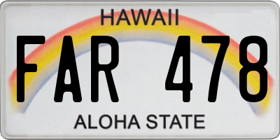 HI license plate FAR478