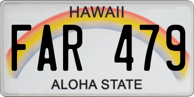 HI license plate FAR479