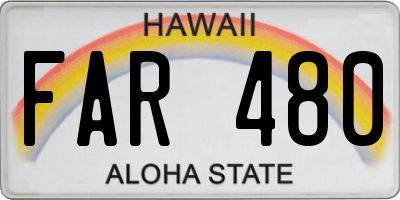 HI license plate FAR480