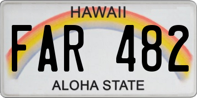 HI license plate FAR482