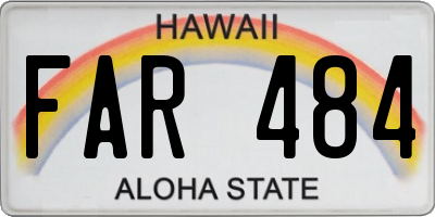 HI license plate FAR484