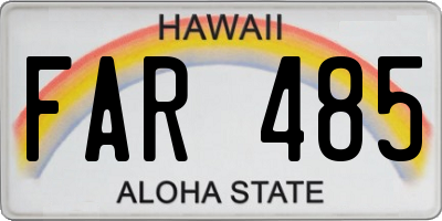 HI license plate FAR485