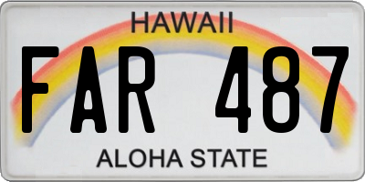 HI license plate FAR487