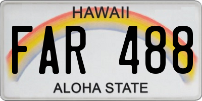 HI license plate FAR488