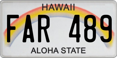 HI license plate FAR489