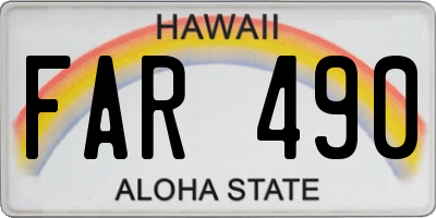 HI license plate FAR490