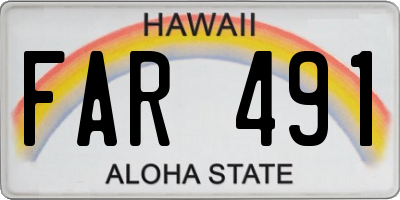 HI license plate FAR491