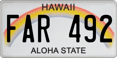 HI license plate FAR492