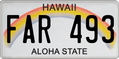 HI license plate FAR493