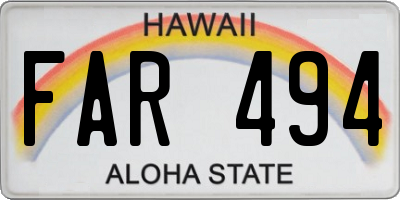 HI license plate FAR494