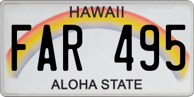 HI license plate FAR495