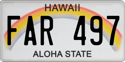 HI license plate FAR497