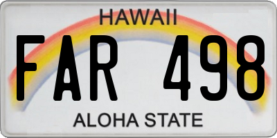 HI license plate FAR498