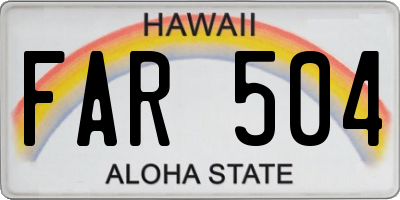 HI license plate FAR504