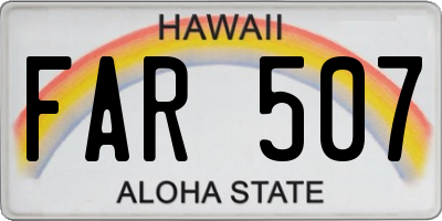 HI license plate FAR507