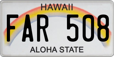 HI license plate FAR508