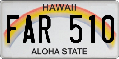 HI license plate FAR510