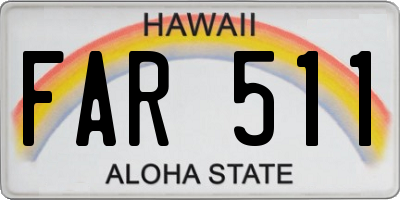 HI license plate FAR511