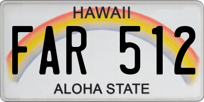 HI license plate FAR512