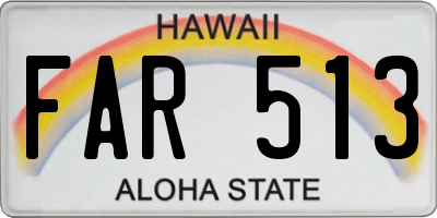 HI license plate FAR513