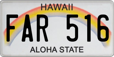 HI license plate FAR516