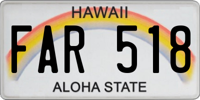 HI license plate FAR518