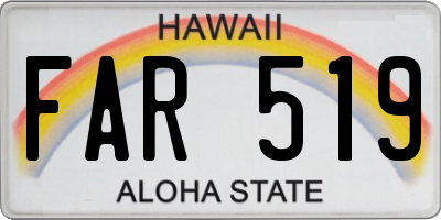 HI license plate FAR519