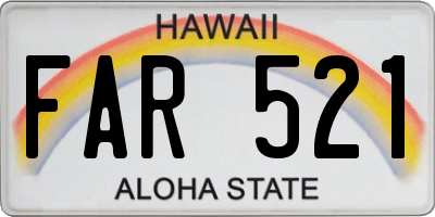 HI license plate FAR521