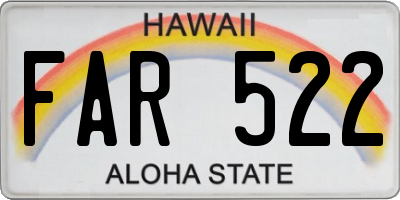 HI license plate FAR522