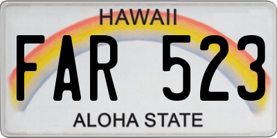 HI license plate FAR523